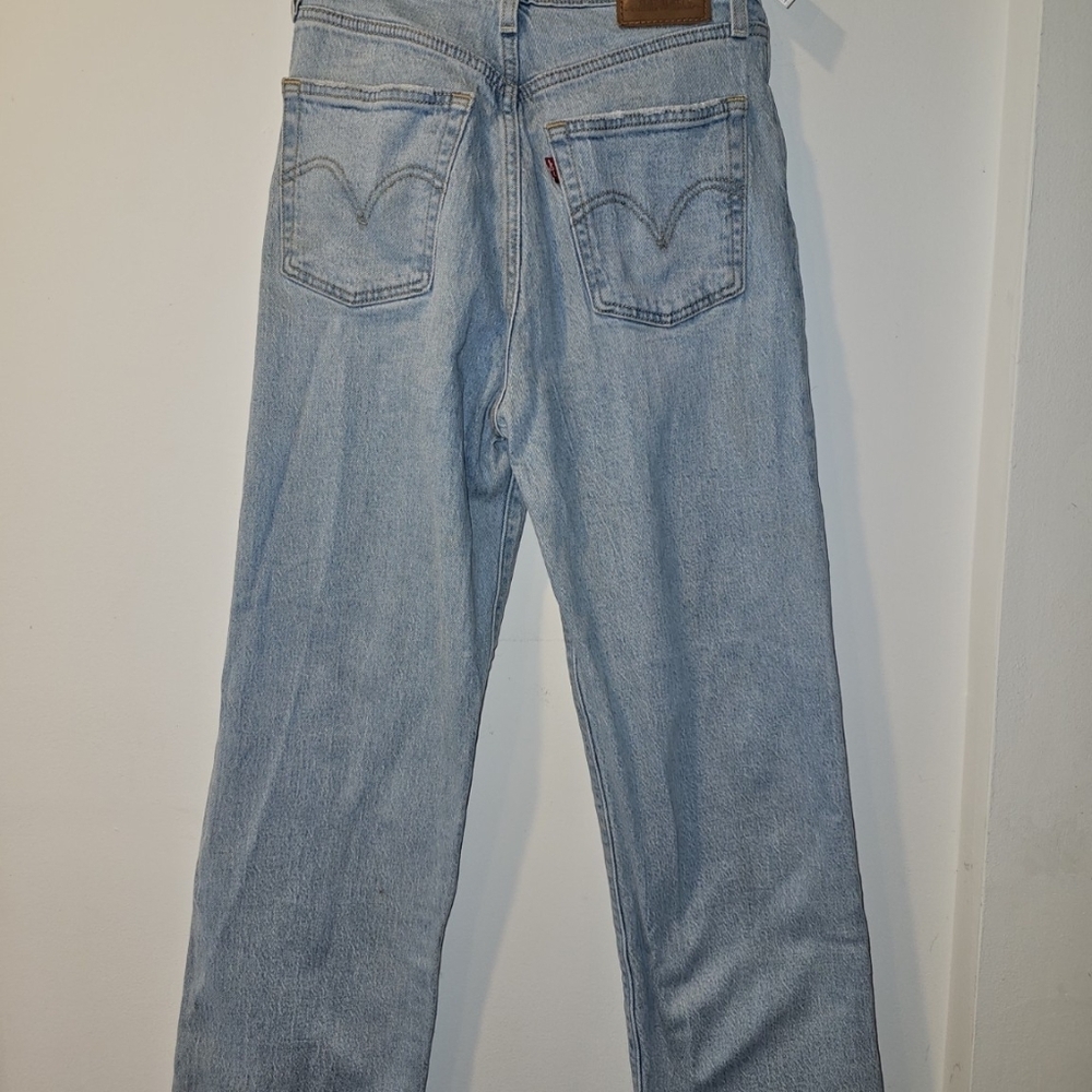 Levi's Premium Ribcage Straight Ankle Jeans Light Wash Size 27 High Rise Denim - Picture 3 of 5